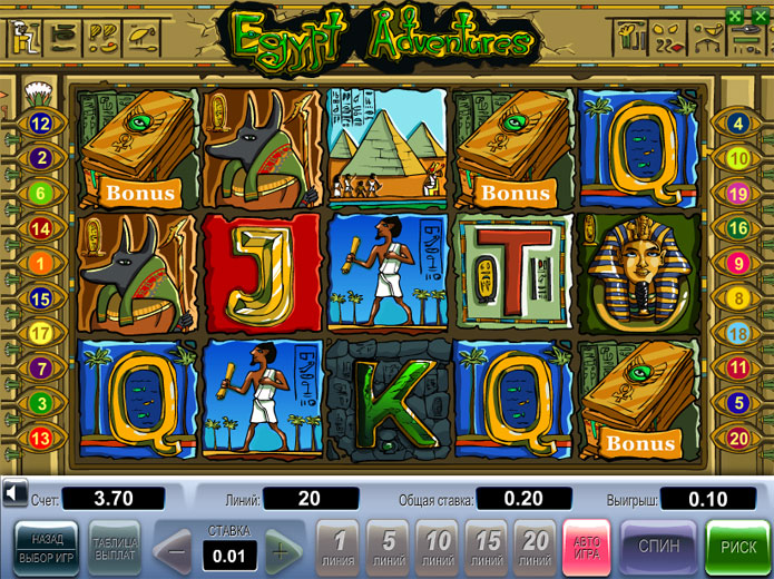 «Egypt Adventures» — игровые автоматы играть бесплатно без регистрации прямо сейчас
